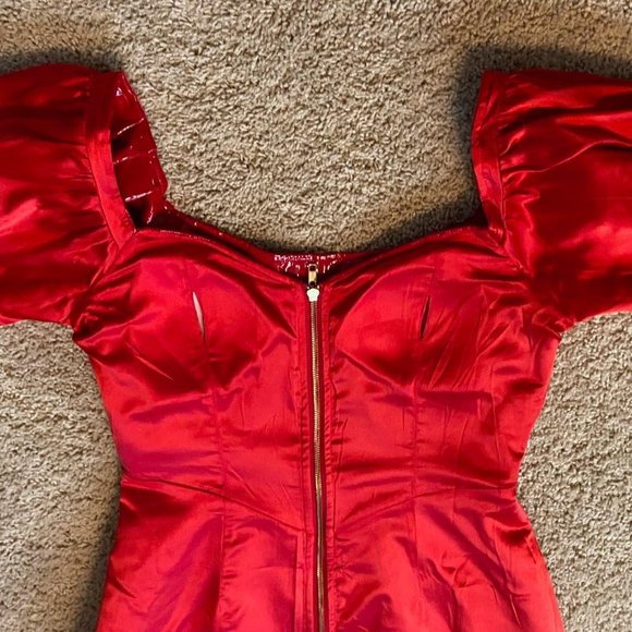 Fashion Brand Company Red Vinyl Dress NWOT - Picture 7 of 8